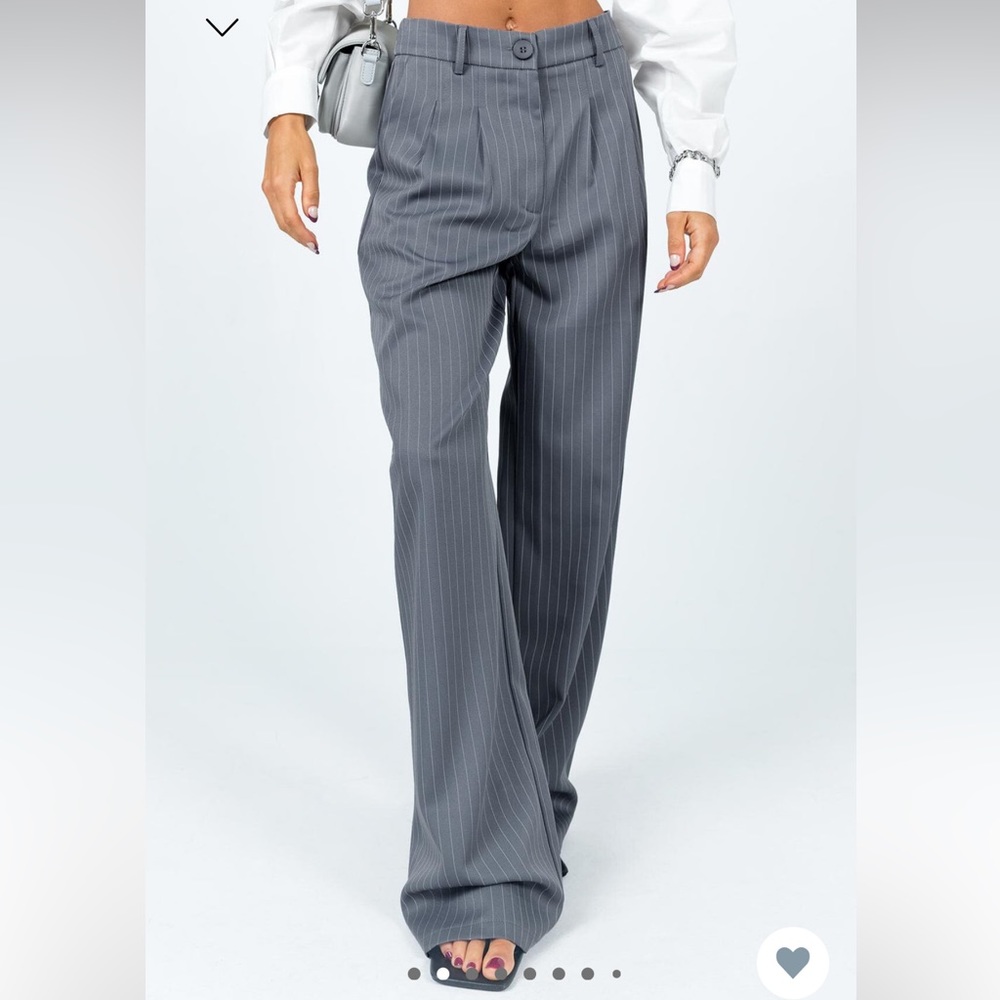 Princess Polly Archer Pants Pinstripe Grey- size 4